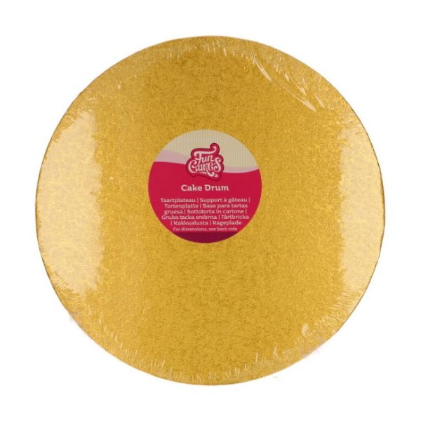 Cake Board Round 305mm (12") / Thickness 12mm / Gold